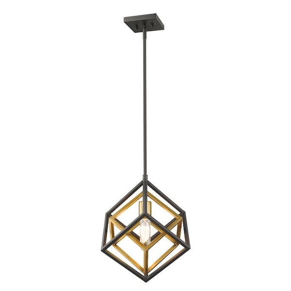 Z-Lite Euclid 1 Light Mini Pendant, Olde Brass + Bronze 457MP-OBR-BRZ - main